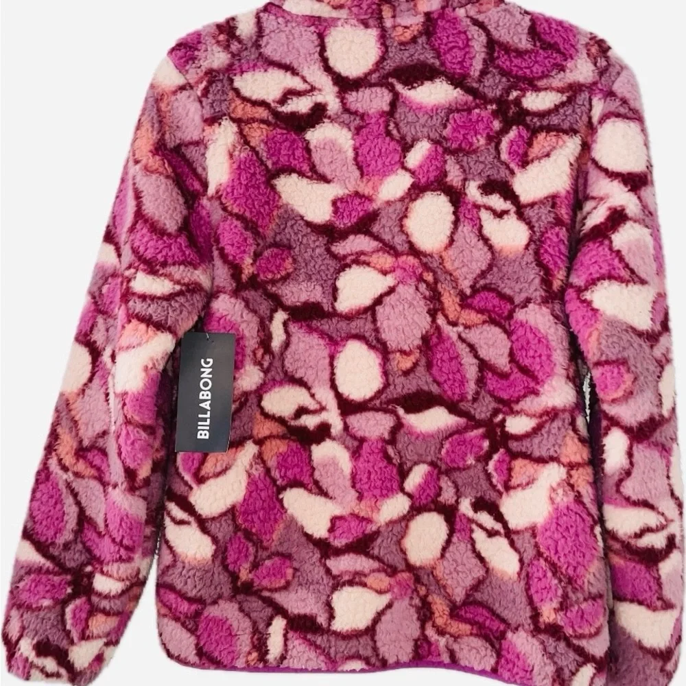 Billabong Floral Sherpa Jacket - Dusty Mauve - Picture 3 of 8